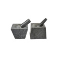 Square granite /marble mortar and pestle polished